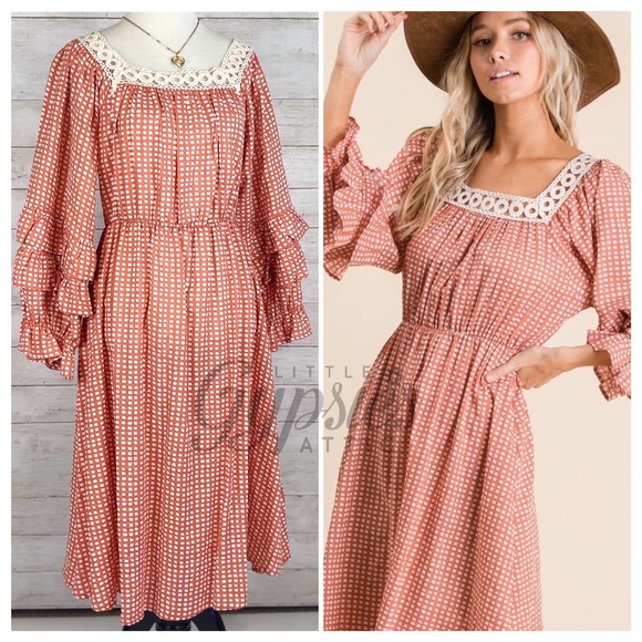 Ces Femme Dresses & Skirts - Handmade Farmhouse Prairie Midi Dress